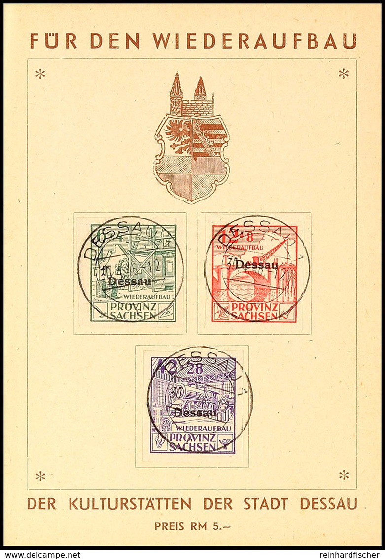 Spendenmarken Ungezähnt A. Wiederaufbau-Gedenkblatt, Mi. 75.-, Katalog: I/IIIB BF - Dessau