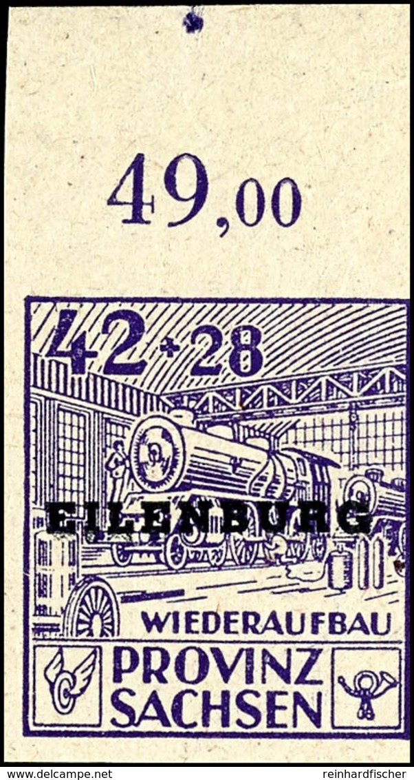 6 - 42 Pfg Wiederaufbau Geschnitten Mit Aufdruck B Mit Rechter Oberer Bogenecke, 3 Werte Komplett, Tadellos Postfrisch,  - Eilenburg