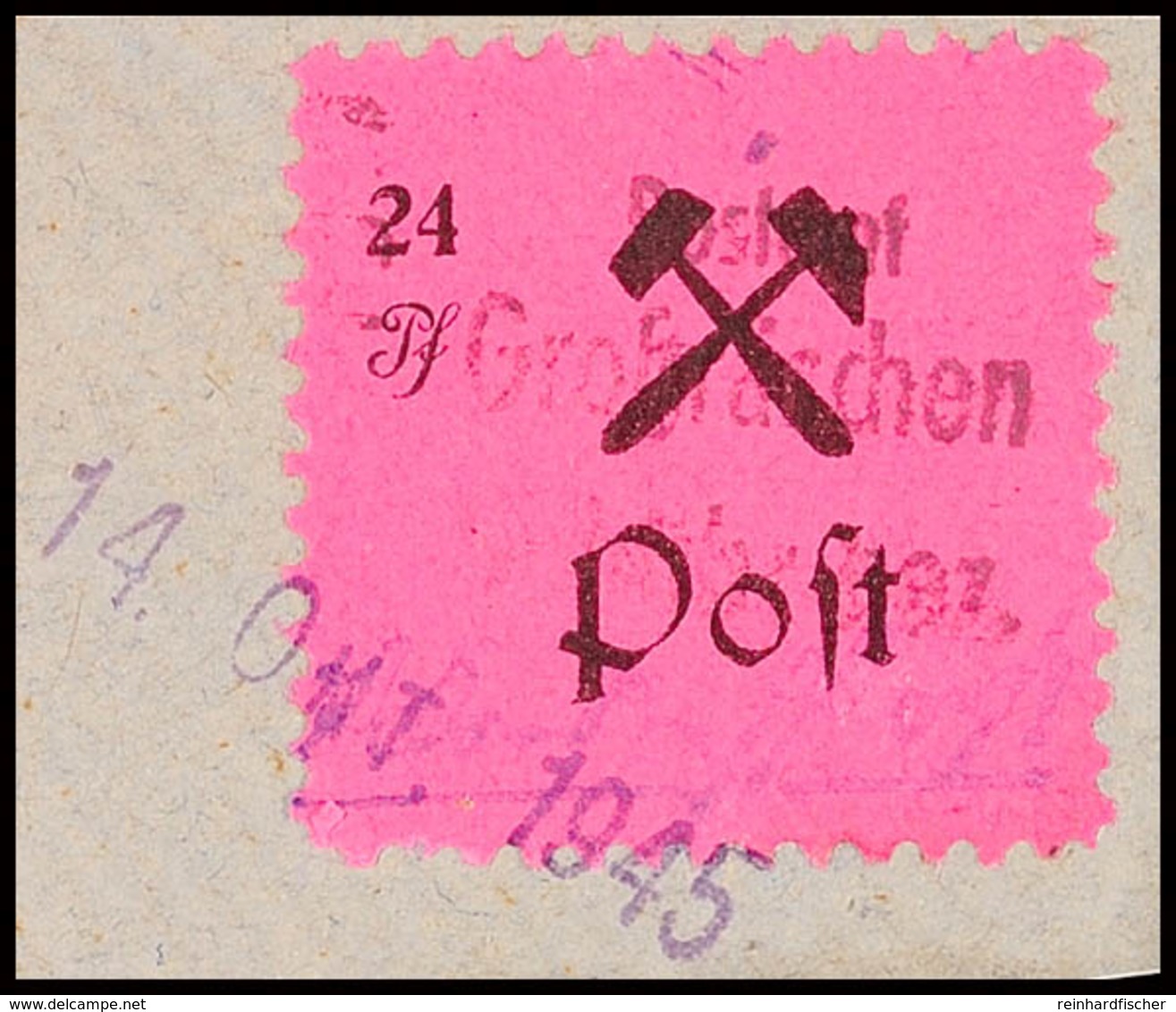 24 Pf. Freimarke, Type IV, A. Tadellosem Kl. Briefstück, Mi. 200.-, Katalog: 26IV BS - Grossraeschen