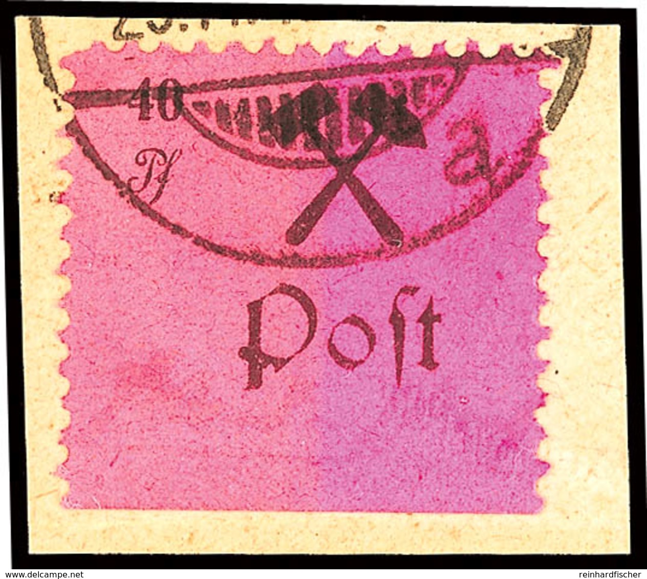 40 Pfg. Schwarz Auf Lila Mit PLF III Auf Kleinem Briefstück, Tadellos, Katalog: 27aI/III BS - Grossraeschen