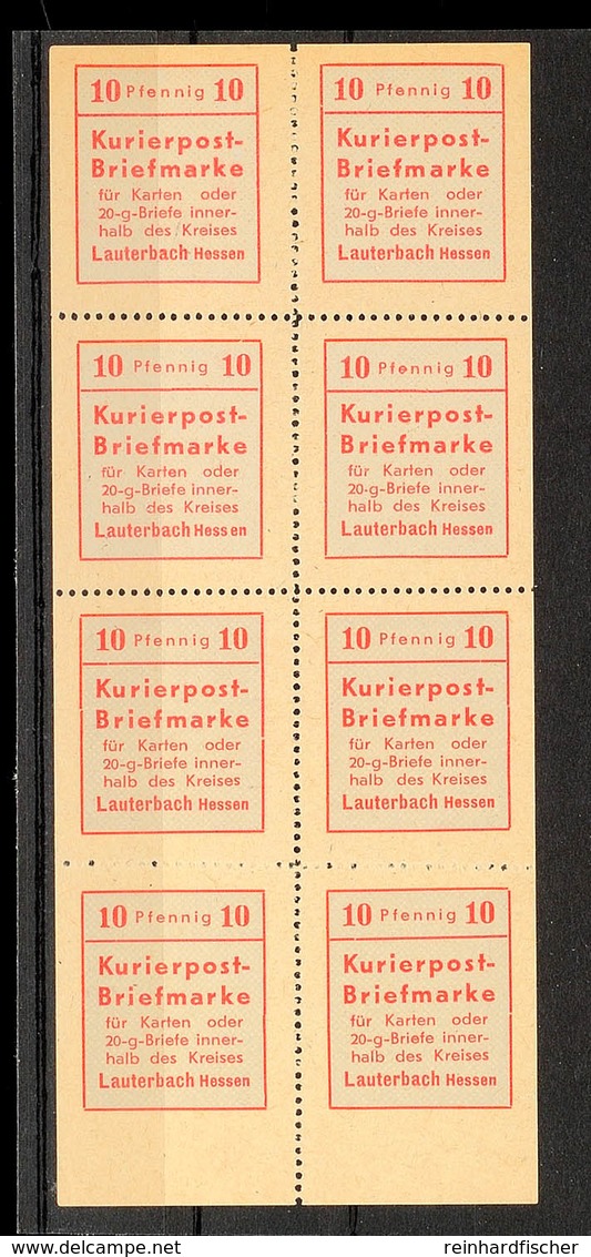 10 Pfg Kurierpost-Briefmarke, Kpl. Kleinbogen, Postfrisch, Rechts Unten Neben Rechter Unterer Marke Kleiner Spalt, Impos - Lauterbach