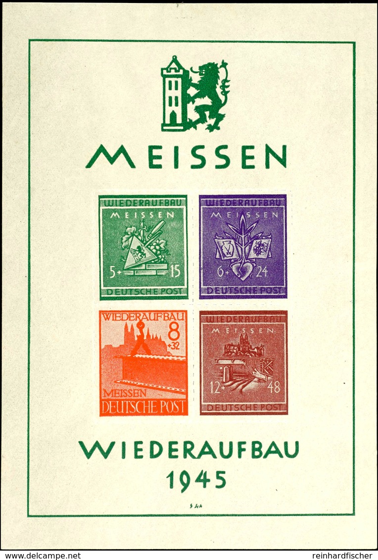 Blockausgabe Wiederaufbau, Tadellos Postfrisch, Unsigniert, Mi. 300.-, Katalog: Bl.1 ** - Meissen