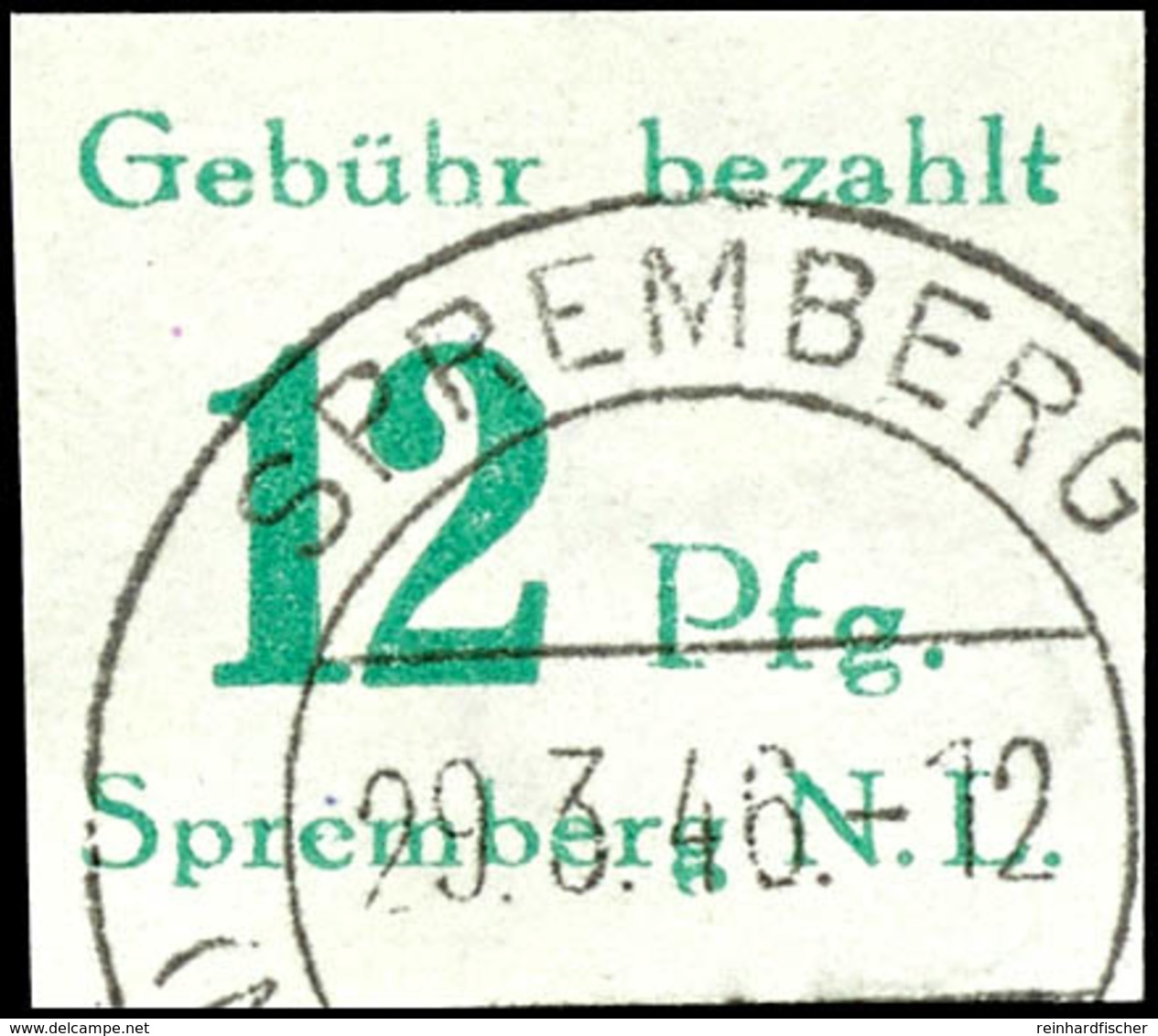 8 Und 12 Pfg Freimarken Ohne Aufdruck Ungezähnt, Tadellos Gestempelt "SPREMBERG 29.3.46", Mi. 260.-, Katalog: 23/24B O - Spremberg