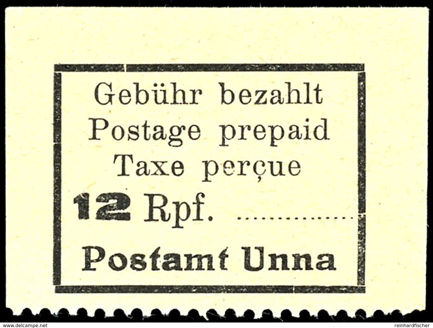 3 Bis 12 Pfg. Gebührenzettel, Postfrisch, Gepr. Zierer BPP Mit Attestkopie, Mi. 350,-, Katalog: 1/3 ** - Unna