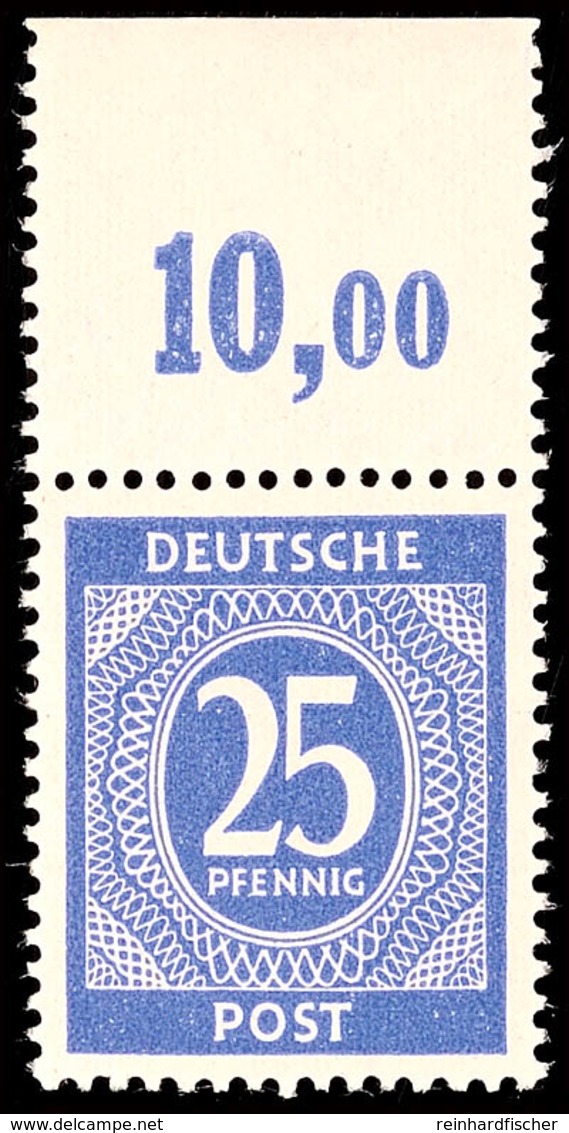 25 Pfg In A-Farbe Vom Plattenoberrand, Dieser Dgz., Tadellos Postfrisch, Bestens Gepr. A. Schlegel BPP, Mi. 60.-, Katalo - Other & Unclassified