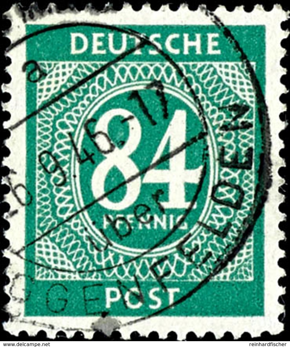 84 Pfennig Ziffer Grün, Gestempelt, Fotobefund Arge Kontrollrat Und Fotokurzbefund Schlegel A. BPP, Mi. 280,-, Katalog:  - Andere & Zonder Classificatie