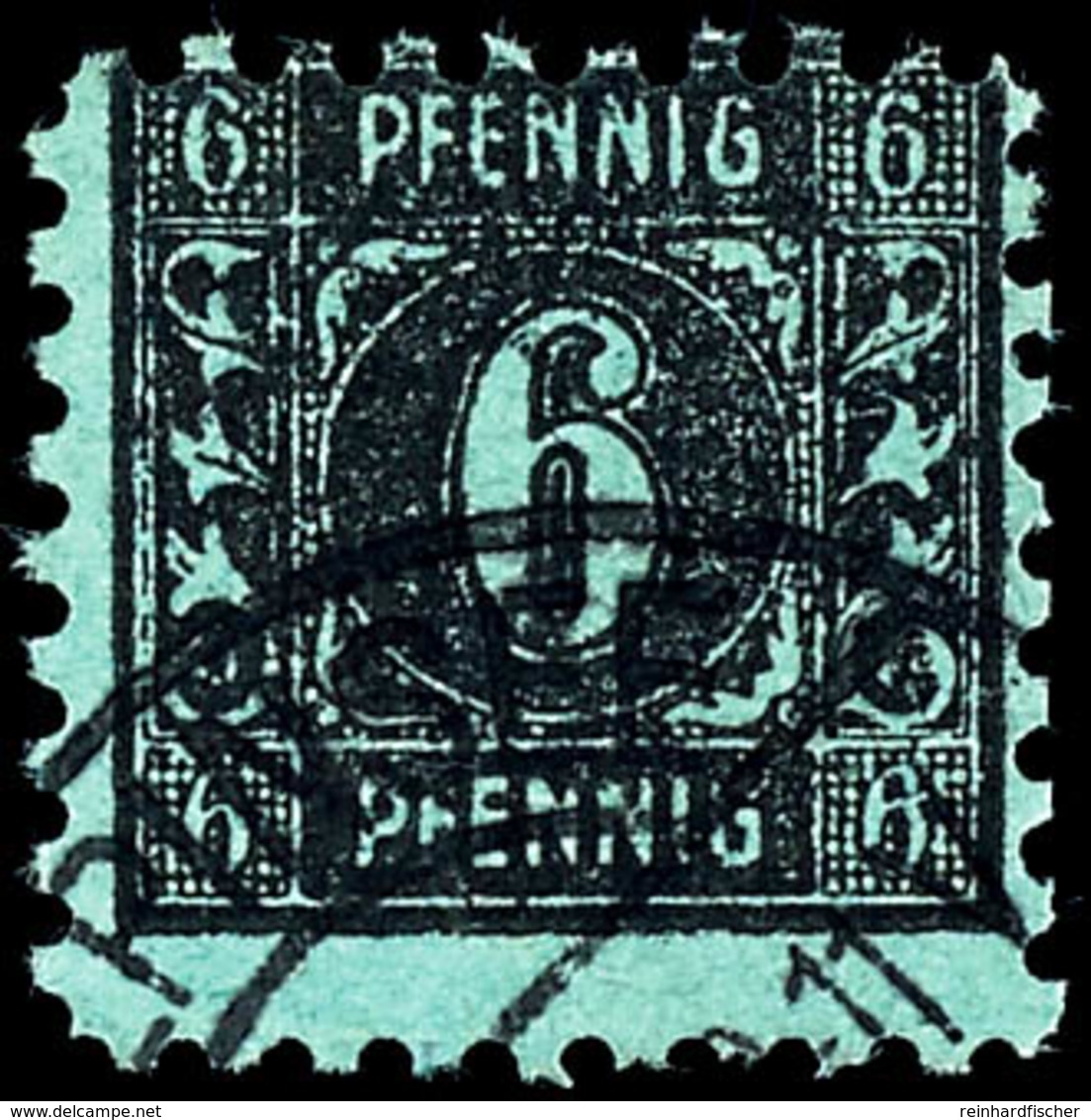 6 Pfennig Auf Opalgrün, Gestempelt, Gepr. Kramp BPP, Mi. 240.-, Katalog: 8y O - Other & Unclassified