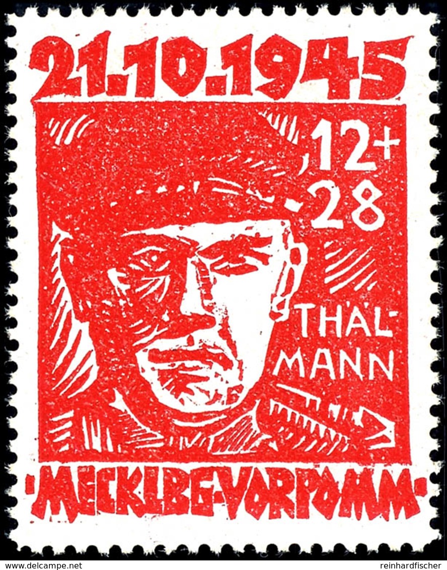 12+28 Pf Thälmann In B-Farbe Tadellos Postfrisch, Tiefst Gepr. Kramp BPP, Mi. 500,--, Katalog: 22b ** - Andere & Zonder Classificatie