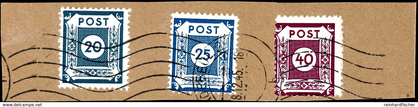 5 - 40 Pfg Ziffern Postmeistertrennung Von Coswig L11 1/2, 9 Werte Komplett, Auf Briefstücken Mit Maschinenstempel "(10) - Andere & Zonder Classificatie