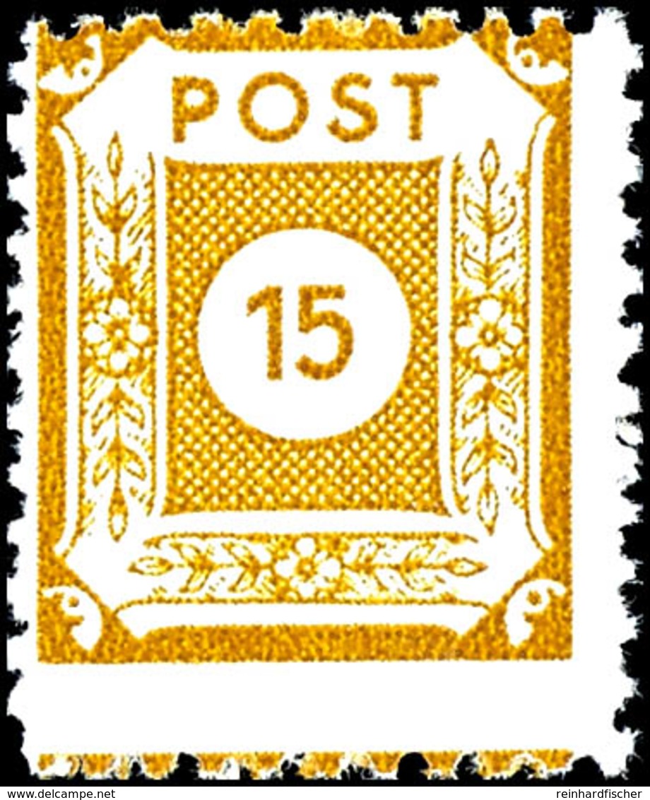15 Pf Postmeisterzähnung Coswig Type I In B-Farbe Tadellos Postfrisch, Gepr. Zierer BPP, Mi. 550,--, Katalog: 47DIb ** - Andere & Zonder Classificatie