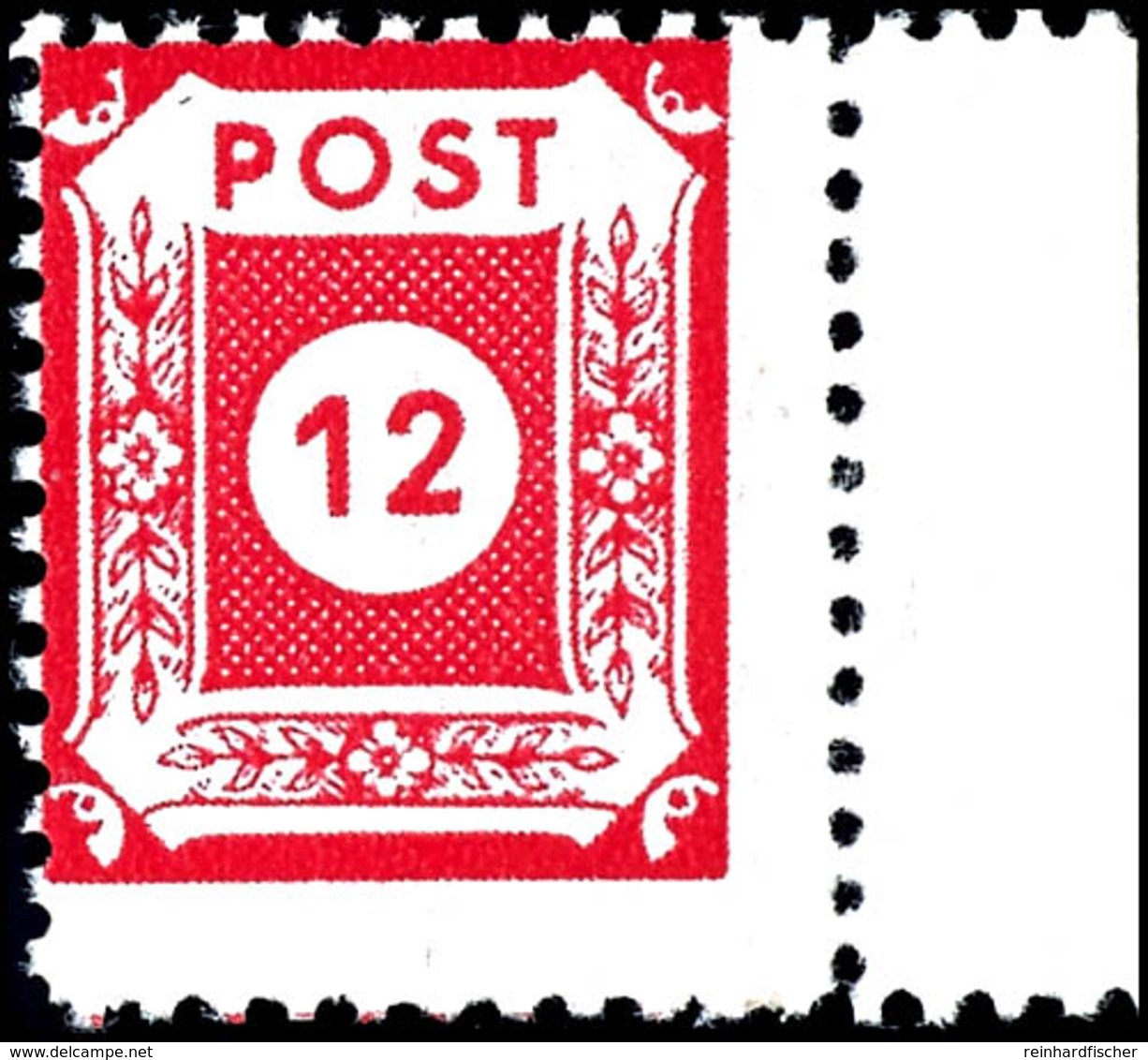 12 Pf Postmeisterzähnung Coswig Type II In B-Farbe Tadellos Postfrisch, Tiefst Gepr. Ströh BPP, Mi. 400,--, Katalog: 46D - Andere & Zonder Classificatie