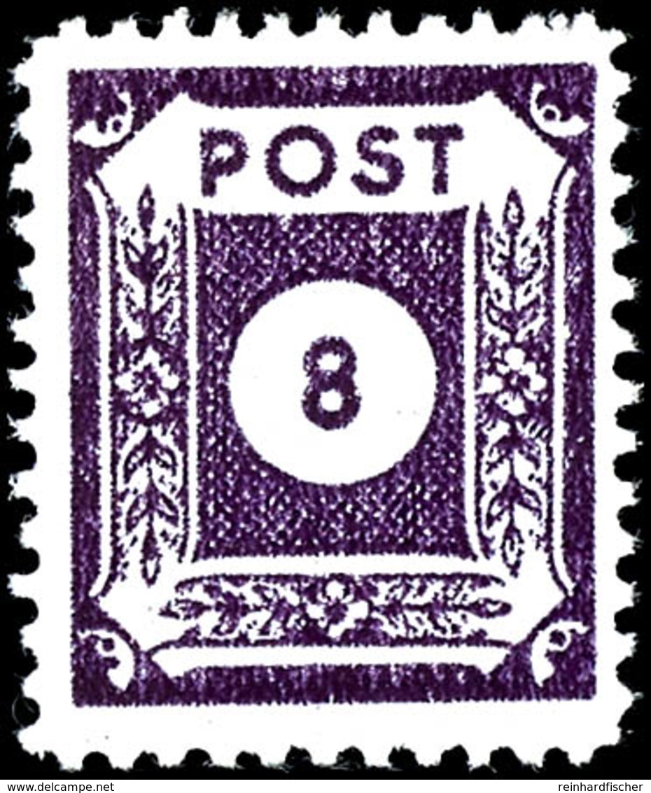 8 Pf Postmeisterzähnung Coswig Type III In C-Farbe Tadellos Postfrisch, Tiefst Gepr. Findeisen BPP Und Ströh BPP, Mi. 45 - Andere & Zonder Classificatie