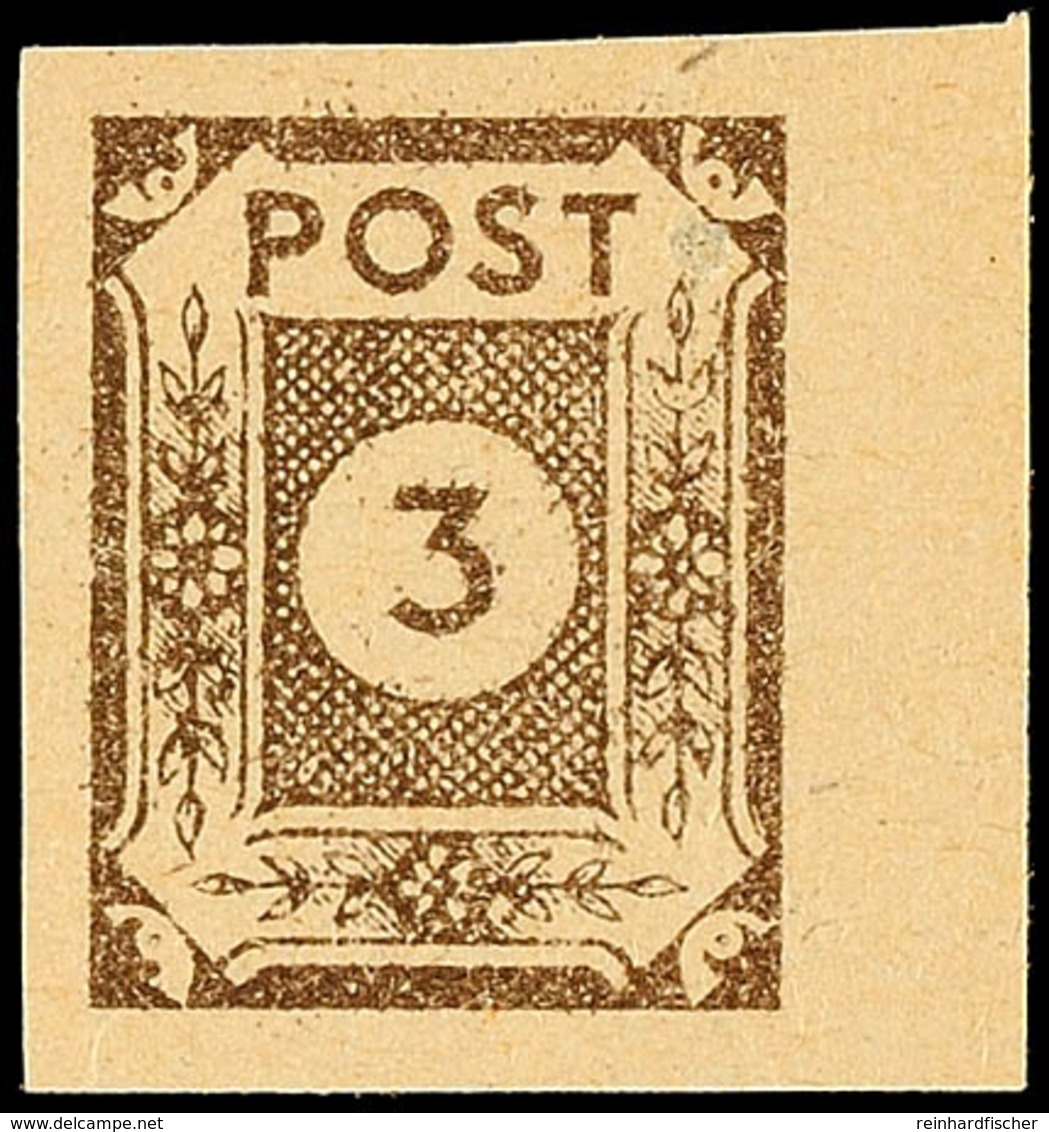 3 Pfg In Type BtxI Tadellos Postfrisch, Gepr. Ströh BPP, Mi. 80.-, Katalog: 51btxI ** - Andere & Zonder Classificatie