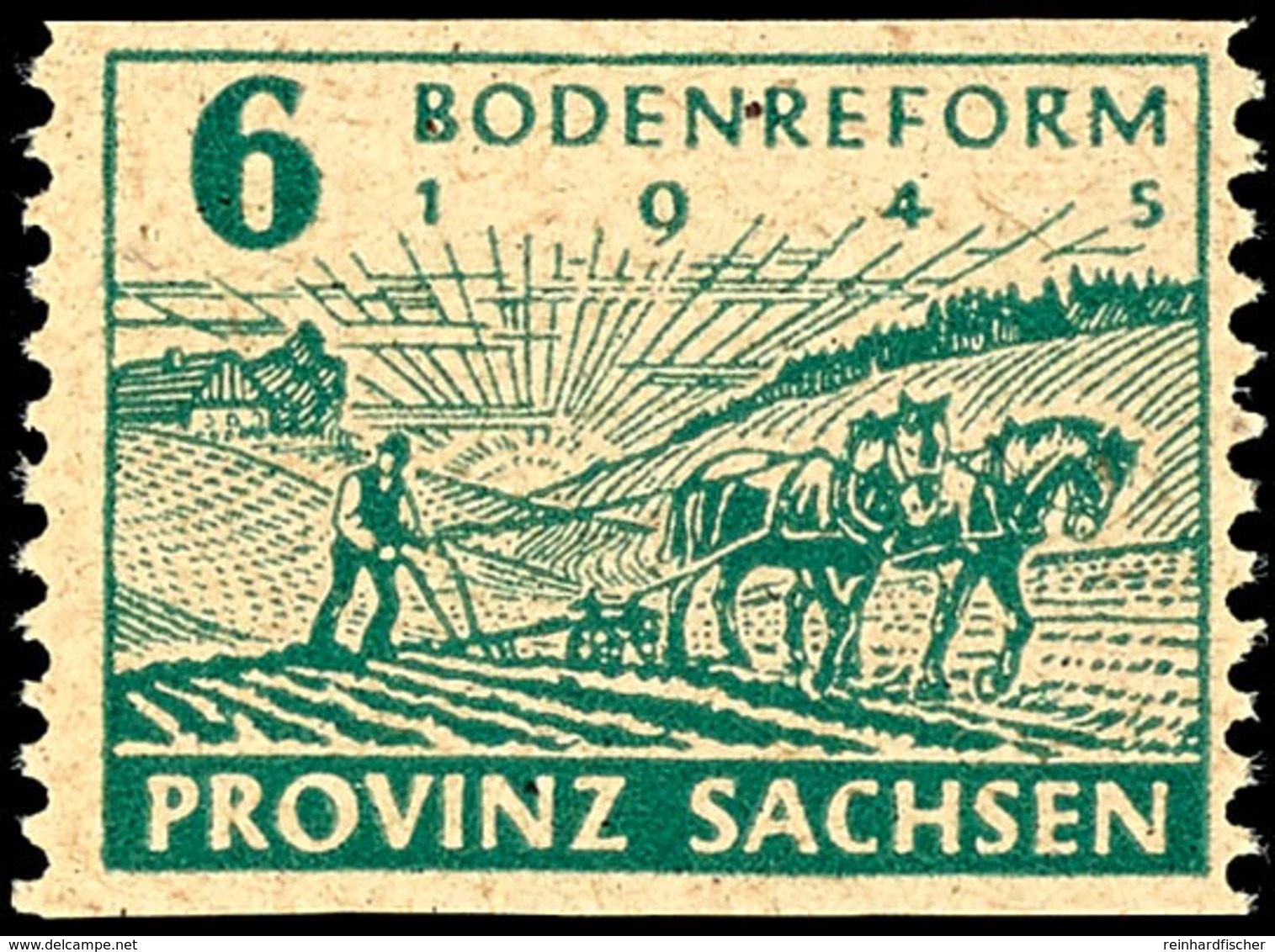 6 Pf Bodenreform Auf Y-Papier Senkrecht Gezähnt, Tiefst Gepr. Ströh BPP, Mi. 250,--, Katalog: 85yaC ** - Andere & Zonder Classificatie