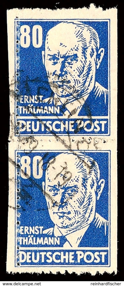 80 Pfg. Thälmann Im Senkrechten Paar Mit Schwacher, Teils Verschobener Zähnung (fast Wie Linienzähnung Wirkend), Rechts  - Andere & Zonder Classificatie