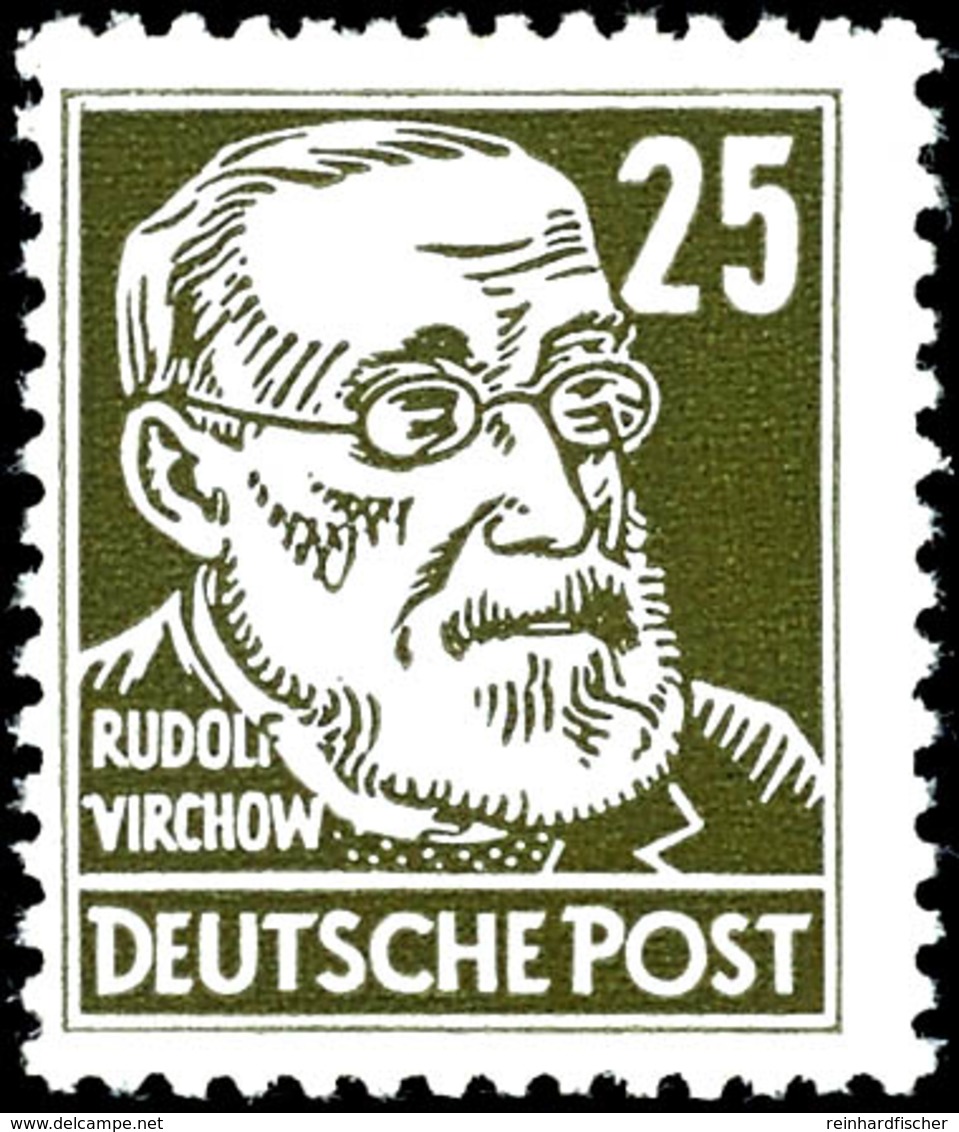 25 Pfg Virchow Auf Gestrichenem Papier Mit Wz. 2 X II, Tadellos Postfrisch, Gepr. Weigelt BPP Sowie Fotoattest Paul BPP  - Andere & Zonder Classificatie