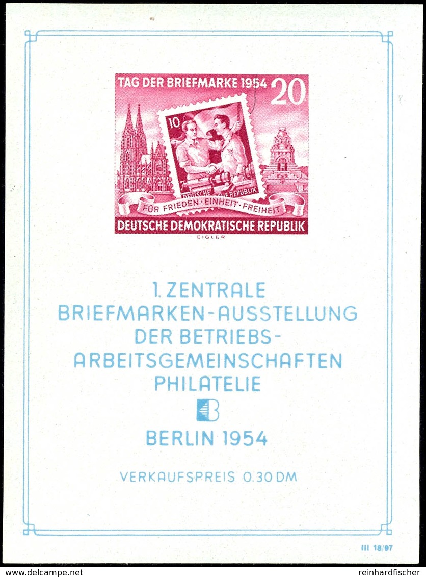 Briefmarkenausstellung - Block Mit Plattenfehler "Rahmen Oben Rechts Gebrochen", Postfrisch, Mi. 400.-, Katalog: Bl.10II - Andere & Zonder Classificatie