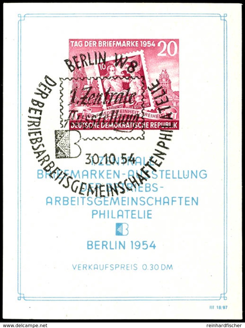 Blockausgabe "Erste Zentrale Briefmarkenausstellung, Berlin", Wasserzeichen XI, Plattenfehler IV "Farbpunkt Unten Im U I - Other & Unclassified