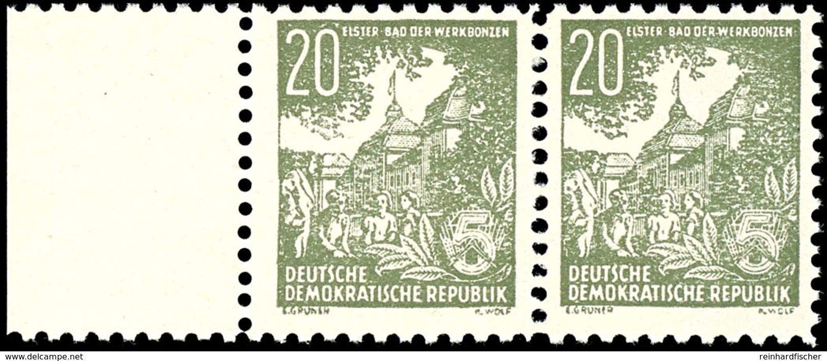 20 Pf. "Elster - Bad Der Werkbonzen" Waag. Paar Tadellos Postfrisch, Beide Gepr. Schlegel, Mi. 220,--, Katalog: 10(2) ** - Other & Unclassified