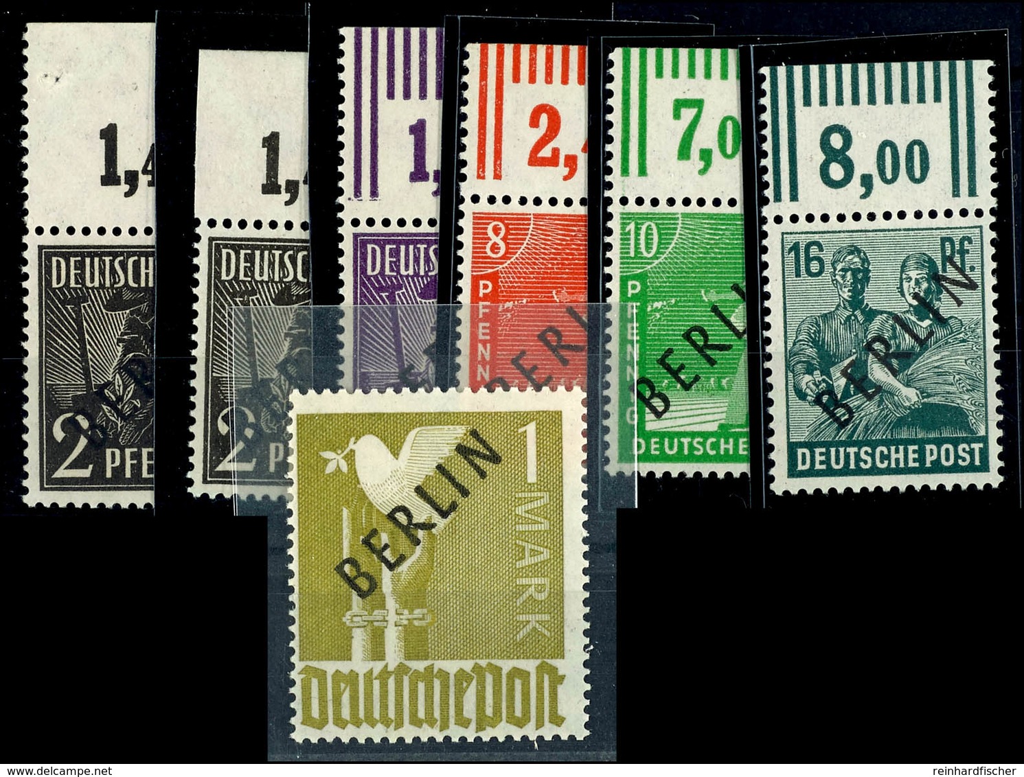 1 P OR Dgz + Ndgz, 2 W OR, 3 W OR, 4a W OR, 7 W OR Und 17 (ohne Rand) Tadellos Postfrisch, Mi. 175,--, Katalog: 1-4, 7,1 - Other & Unclassified