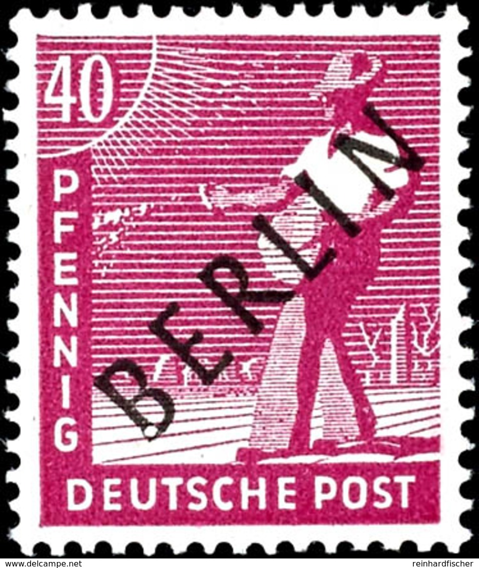 40 Pf. Schwarzaufdruck, Aufdruckfehler "heller Punkt Im B", Postfrisch, Gepr. Schlegel BPP, Mi. 250,-, Katalog: 12V ** - Andere & Zonder Classificatie