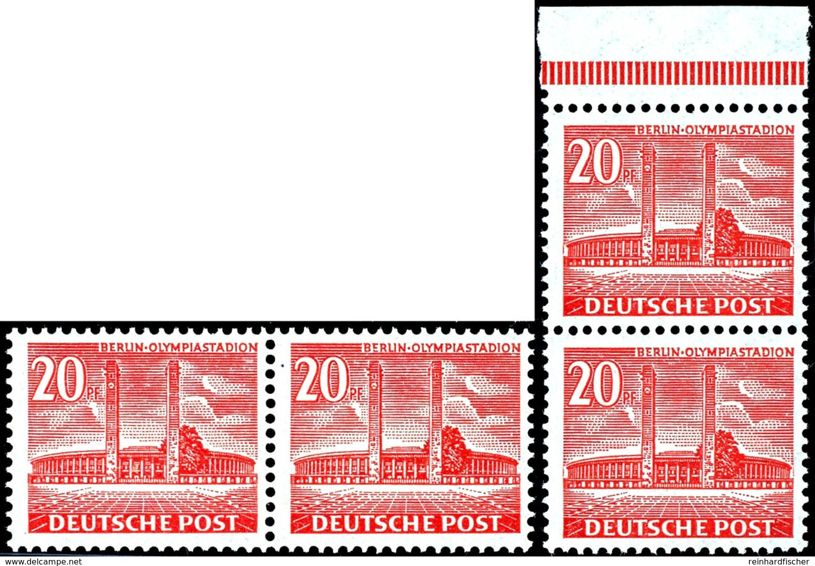 4 Und 20 Pf Bauten Ergänzungswerte Je Als Waag. Und Als Senkrechtes Paar Tadellos Postfrisch, Mi. 430,--, Katalog: 112/1 - Andere & Zonder Classificatie