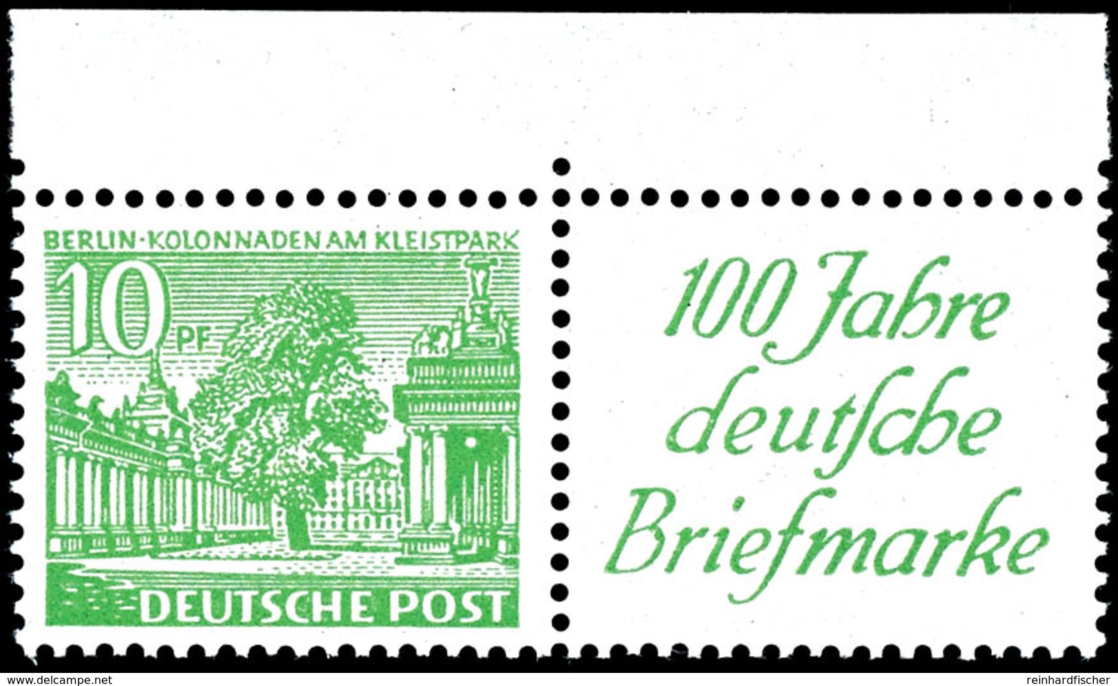 10+R1b, Waagerechter Zusammendruck, Postfrisch Vom Oberrand, Mi. 420.-, Katalog: W11 ** - Other & Unclassified