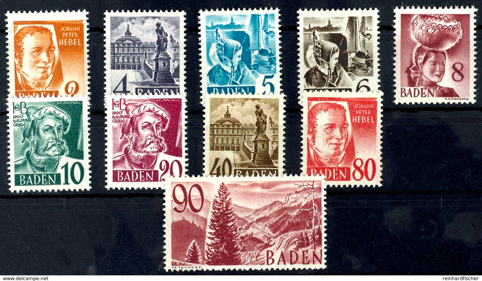 2 - 90 Pfg. Freimarken, Postfrisch Komplett, 40 Und 90 Pfg. Gepr. Schlegel BPP, Mi. 200.-, Katalog: 28/37 ** - Andere & Zonder Classificatie