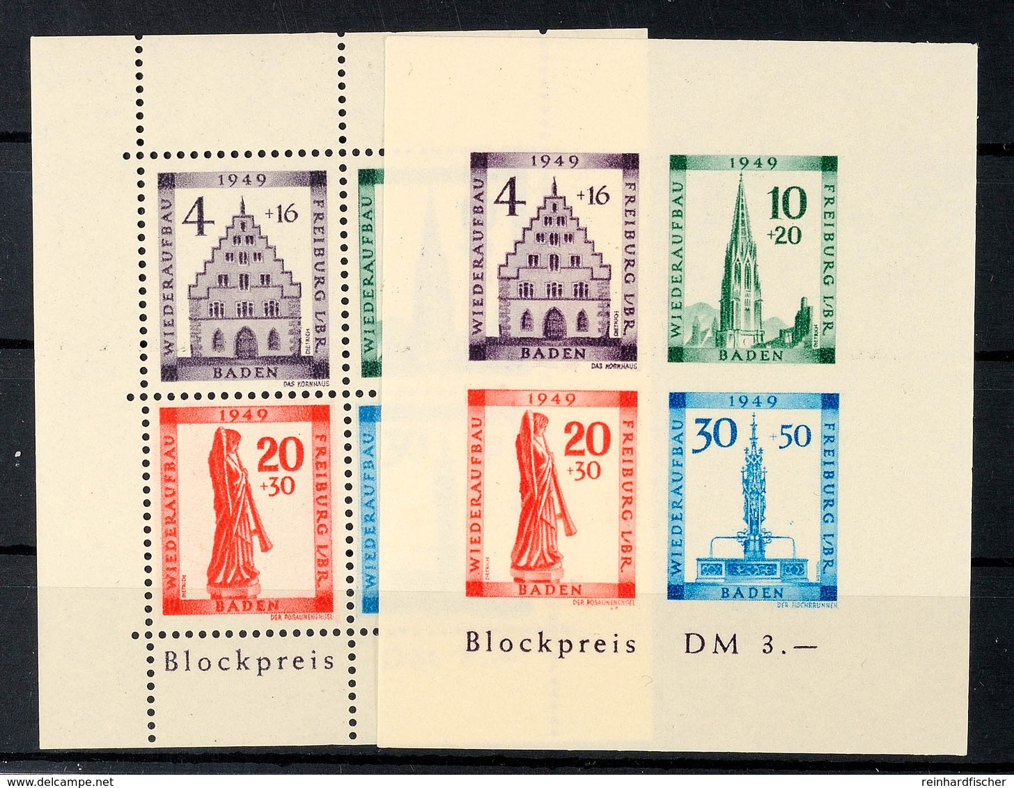 Freiburg-Blockpaar Tadellos Postfrisch, Mi. 150.-, Katalog: Bl.1AB ** - Andere & Zonder Classificatie