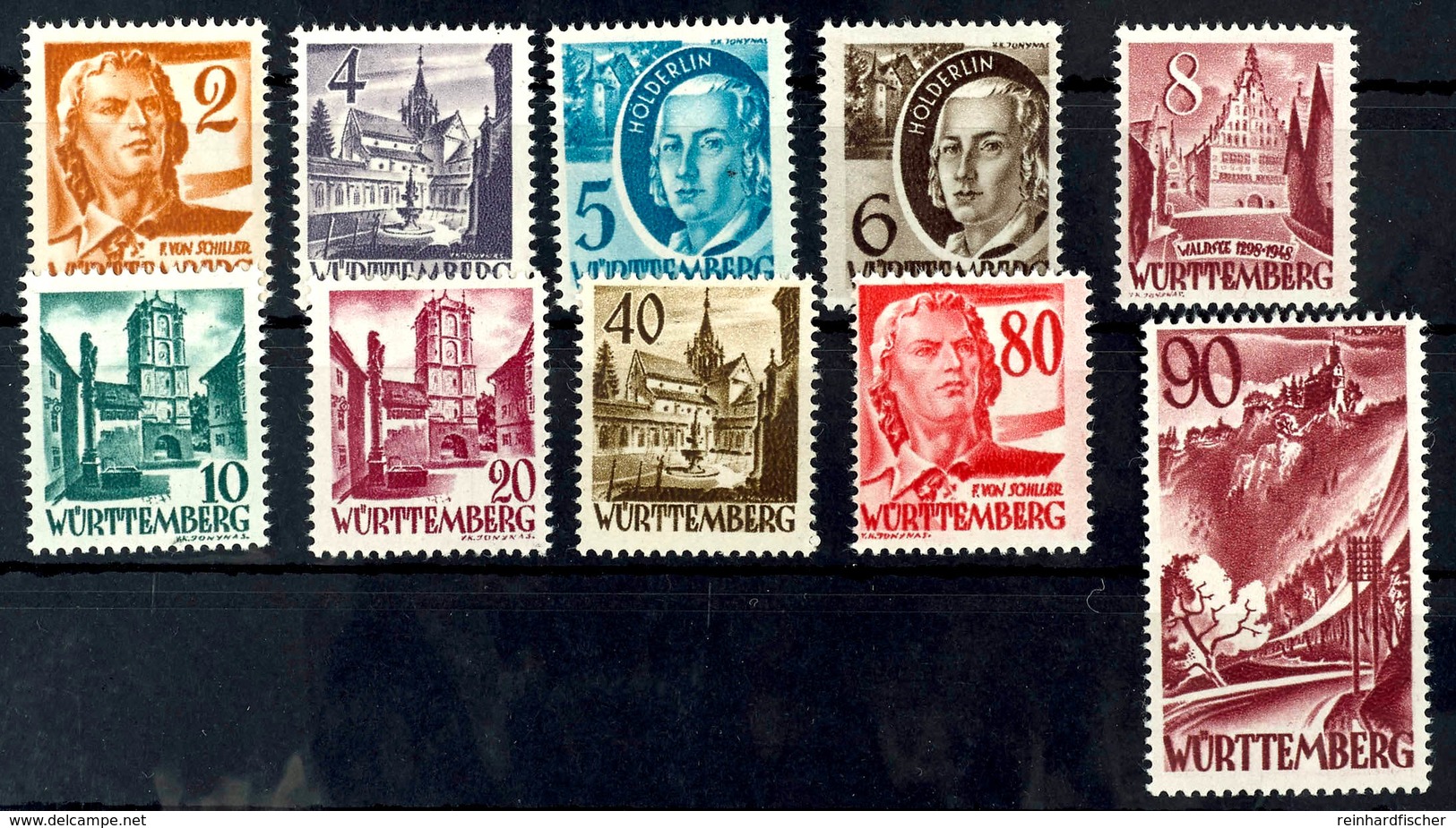 2 - 90 Pfg. Freimarken, Postfrisch Komplett, 40 - 80 Pfg. Gepr. Schlegel BPP, Mi. 200.-, Katalog: 28/37 ** - Other & Unclassified