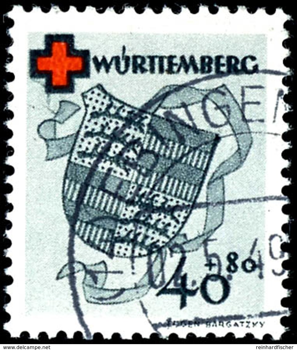 10-40 Pfg. Rotes Kreuz, Gestempelt "EBINGEN 2.5.49", Tadellos, Geprüft Schlegel D. BPP, Fotobefund Straub BPP, Mi. 480.- - Andere & Zonder Classificatie