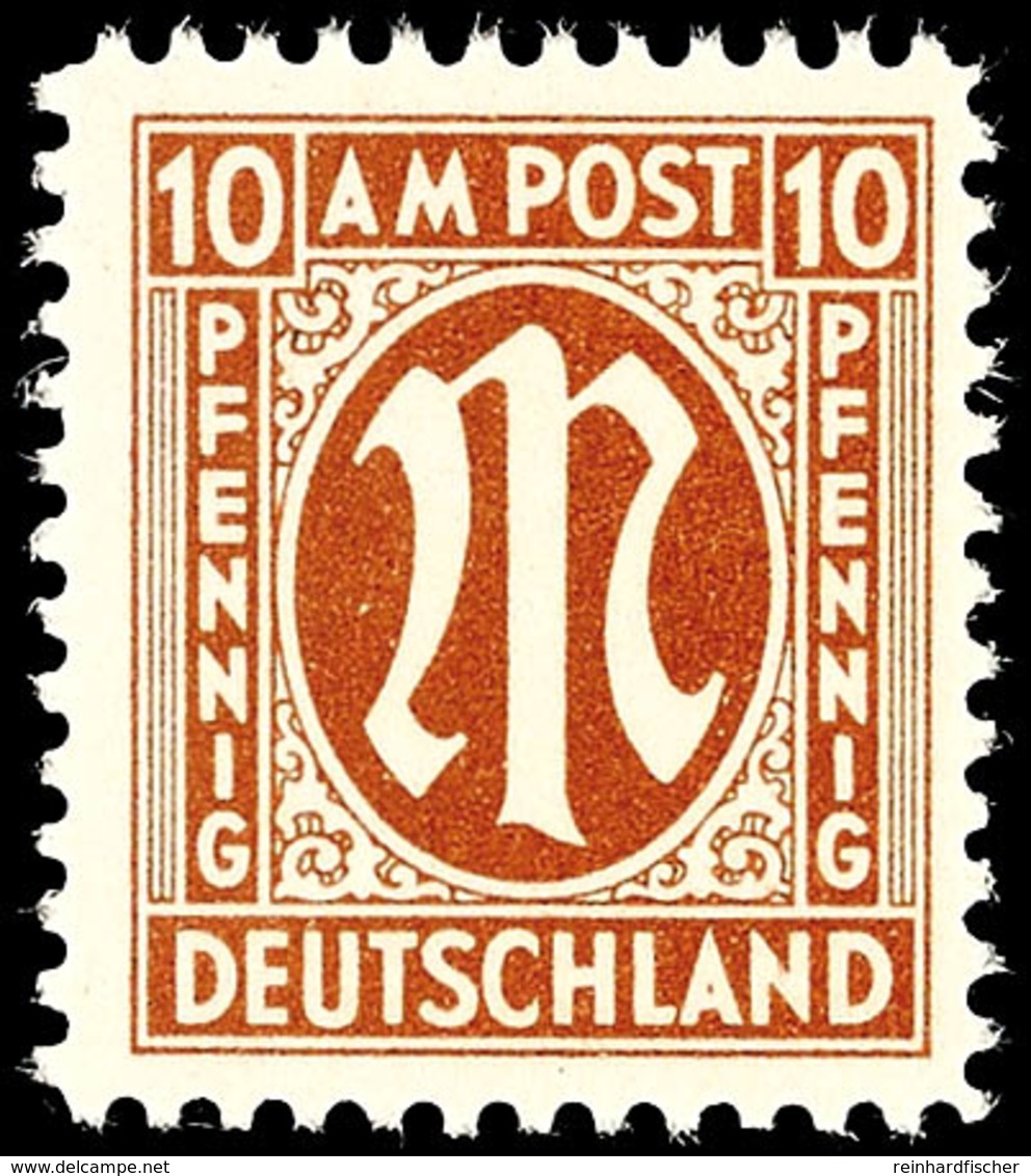 10 Pfg AM-Post, Deutscher Druck, Zähnung D, Papier Z, Tadellos Postfrisch, Unsigniert, Fotoattest A. Schlegel BPP: "Die  - Other & Unclassified