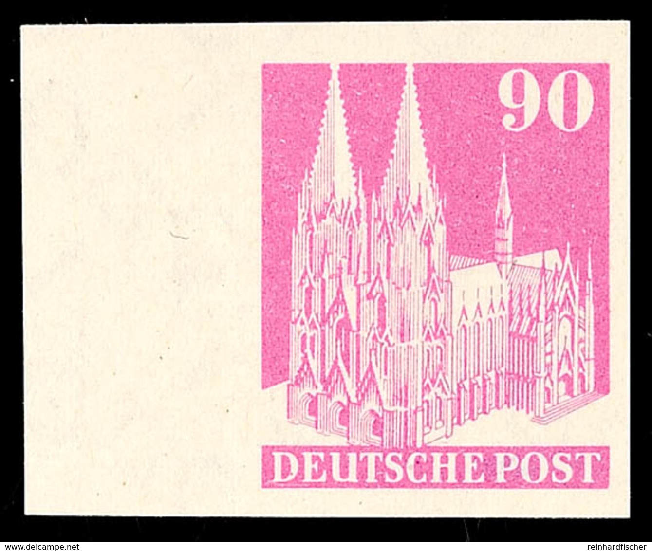 90 Pfg Kölner Dom, Ungezähnt Vom Linken Seitenrand, Tadellos Postfrisch, Sign. P. Huber, Katalog: 96IVWU ** - Andere & Zonder Classificatie