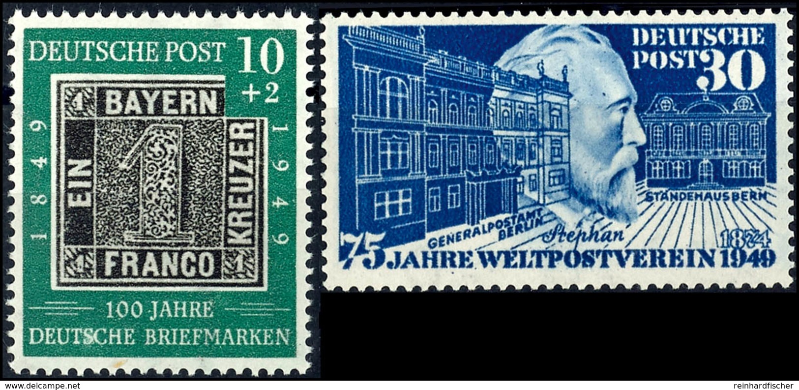 100 Jahre Dt. Briefm. 10 Pf. Mit Plattenfehler "s In Deutsche Verdickt" (Mi. 200,--). Dazu "Stephan" Mit PF "Punkt über  - Andere & Zonder Classificatie