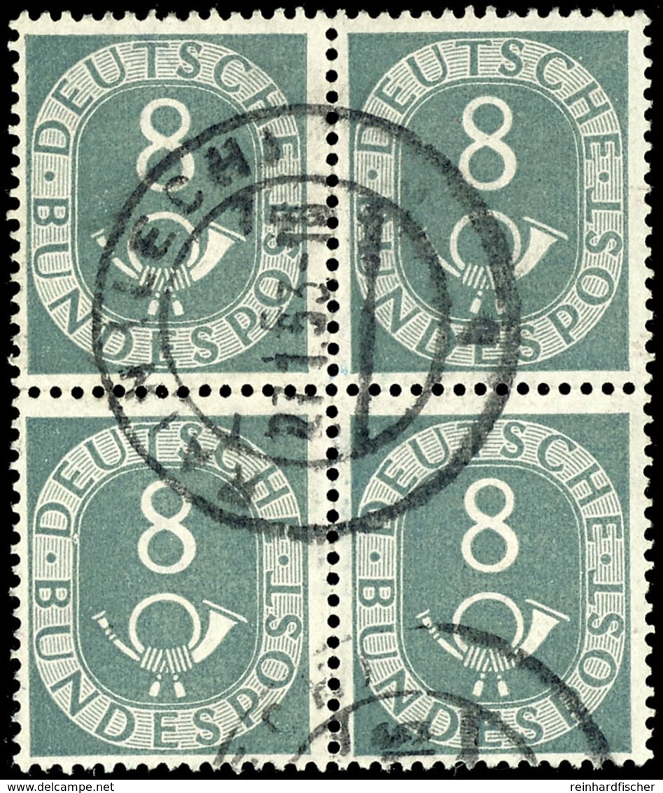 8 Pf. Posthorn, Tadelloser Viererblock, Gestempelt, Mi. 300,-, Katalog: 127(4) O - Other & Unclassified