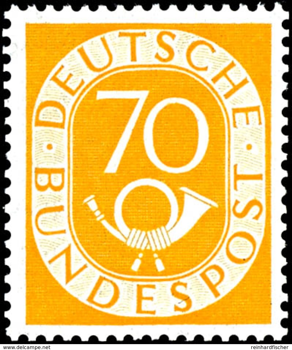 70 Pfg. Posthorn, Postfrisch, Fingerabdruck, Fotokurzbefund Schlegel D. BPP, Mi. 500.-, Katalog: 136 ** - Andere & Zonder Classificatie