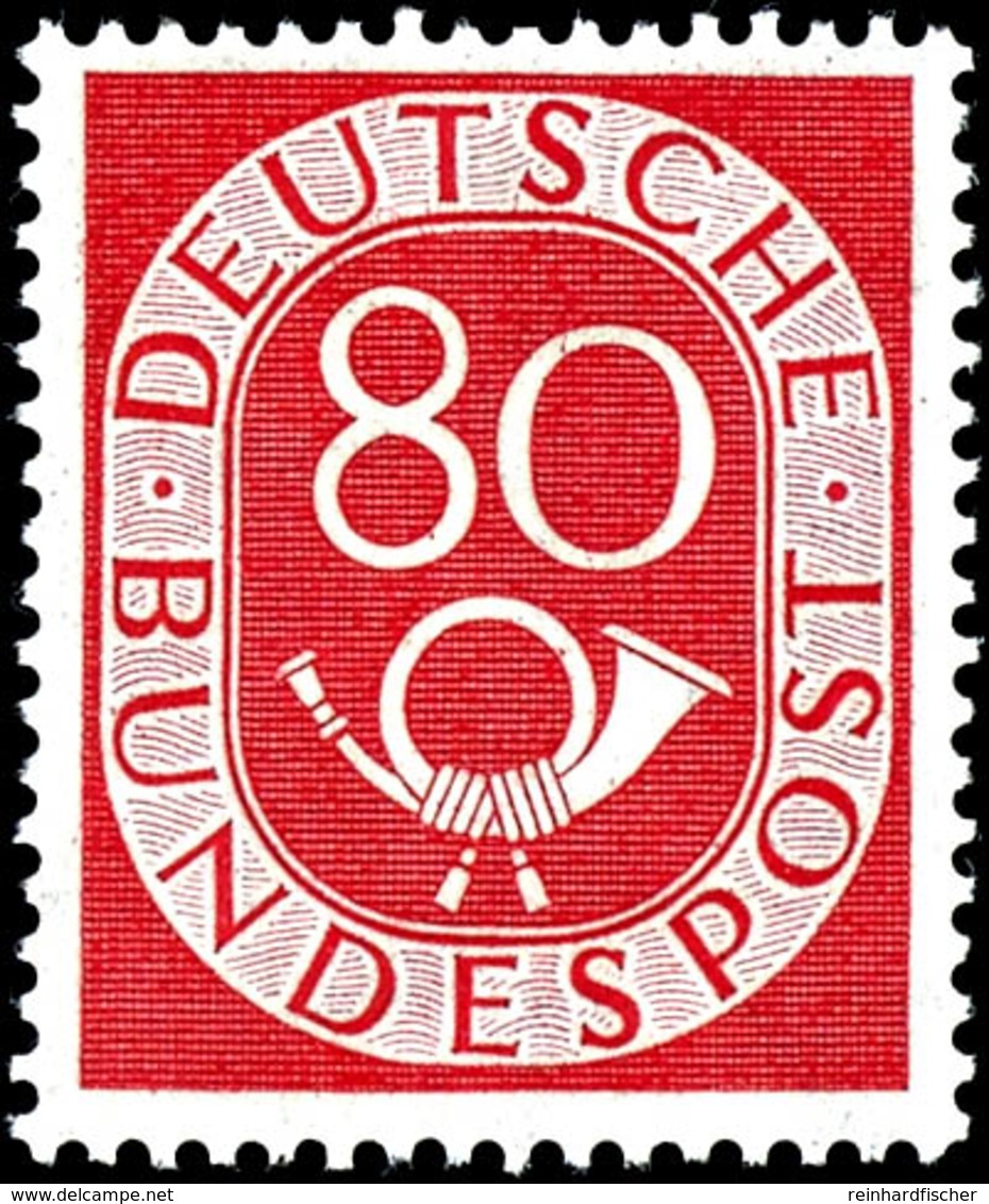 80 Pfg. Posthorn, Postfrisch, Eine Zahnverkürzung, Fotokurzbefund Schlegel D. BPP, Mi. 500.-, Katalog: 137 ** - Andere & Zonder Classificatie