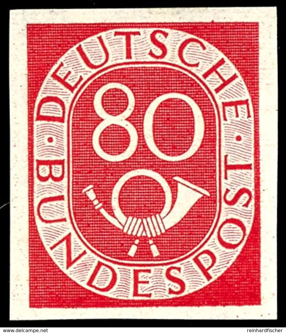 80 Pfg Posthorn Mit Wz. 4Y Und Abart "ungezähnt", Tadellos Postfrisch, Sign. Heintze Und Gepr. Schlegel BPP, Sehr Selten - Other & Unclassified
