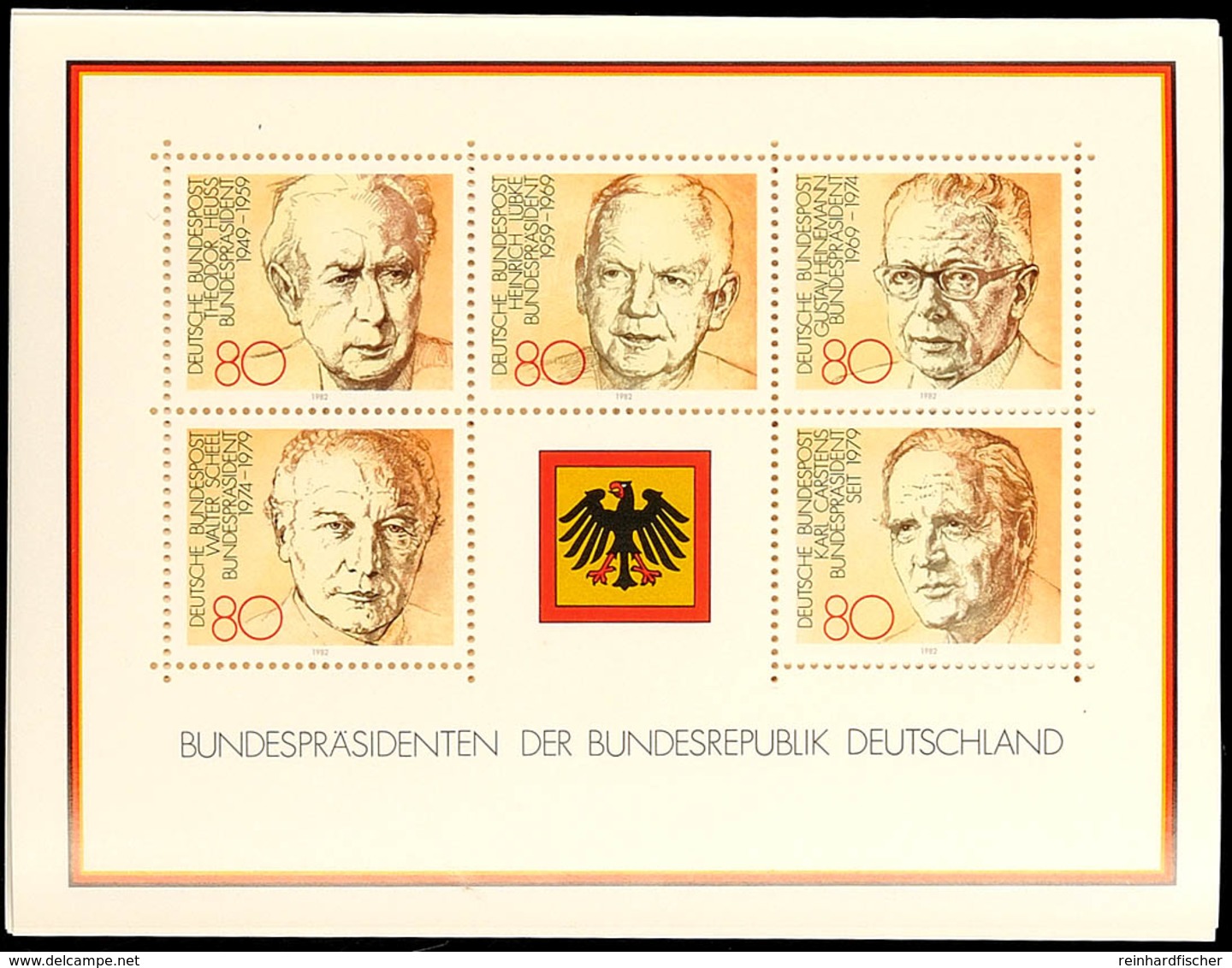 1982, Block-Ausgabe "Bundespräsidenten", 40 Stück Postfrisch, Mi. 260.-, Katalog: Bl.18(40) ** - Other & Unclassified