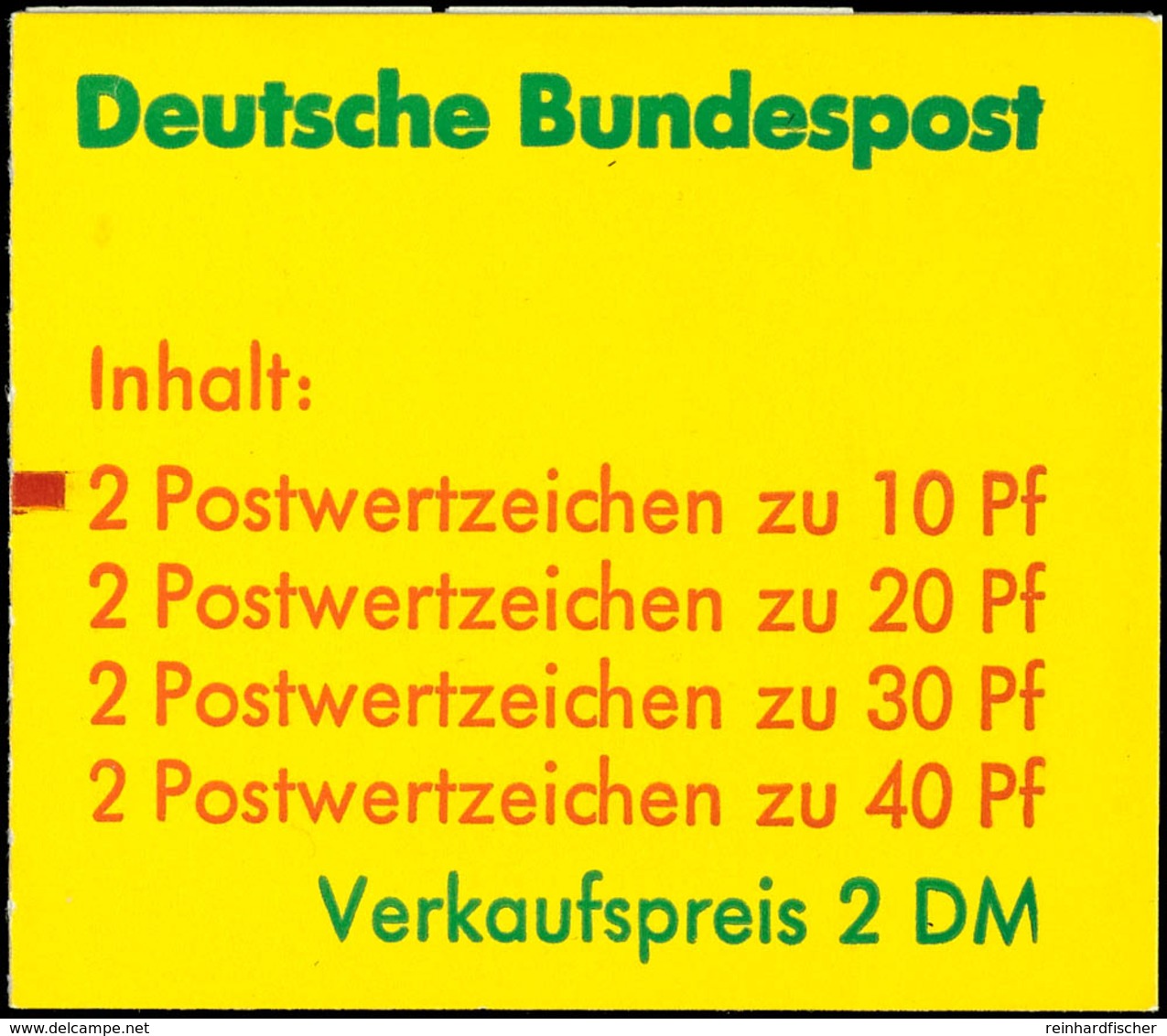 Markenheftchen Unfallverhütung 30 Pfg. Mit Plattenfehler VIII, Mit Zählbalken, Postfrisch, Mi. 160.-, Katalog: MH20aIPFI - Andere & Zonder Classificatie