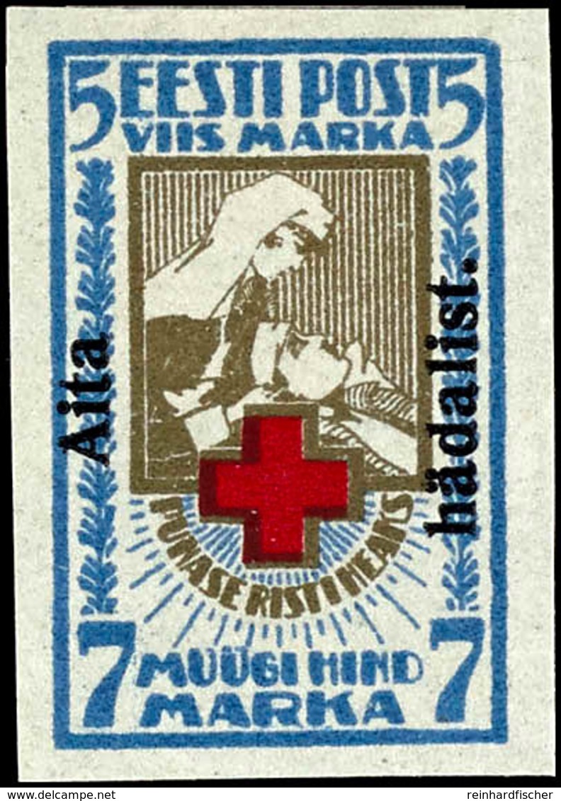 1923,  Aufdruck "Aita Hädalist", Geschnitten, Ungebraucht., Katalog: 46/47B * - Estonia