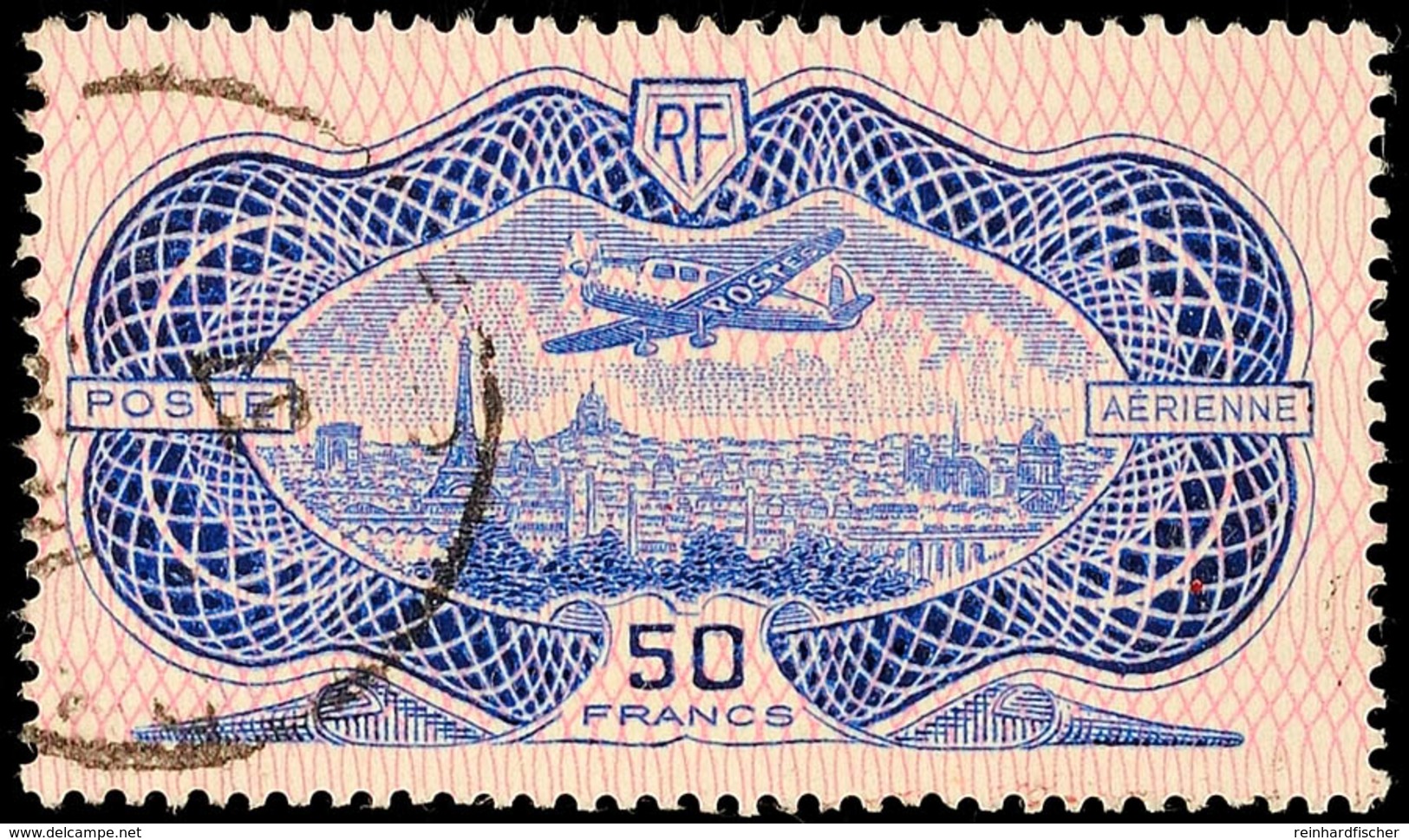 1936, 50 Fr. Flugpostausgabe "Banknote", Sauber Rundgestempeltes Prachtstück, Mi. 300.-, Katalog: 321 O - Other & Unclassified