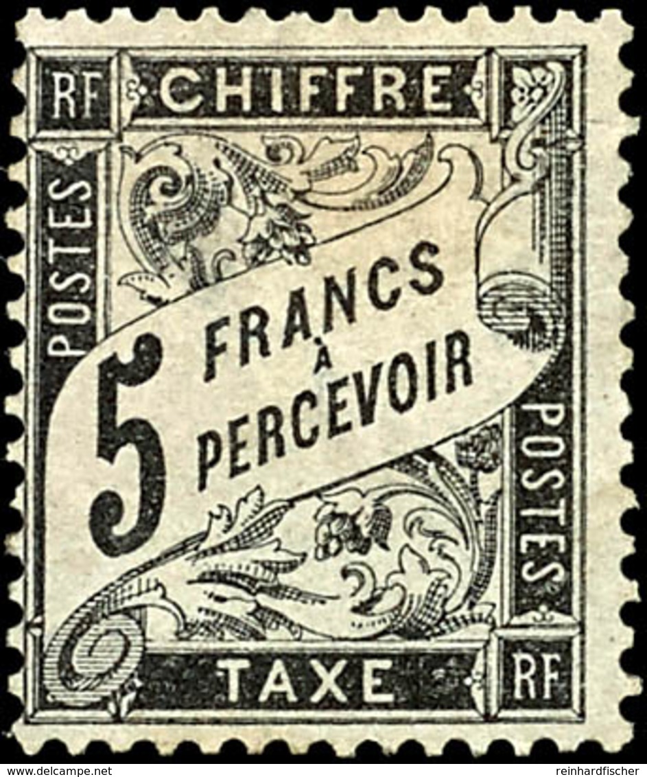 1881, 5 Fr. Schwarz, Ungebraucht, Leicht Falzhell, Sign. Calves, Mi. 3.200.-, Katalog: 23 * - Sonstige & Ohne Zuordnung