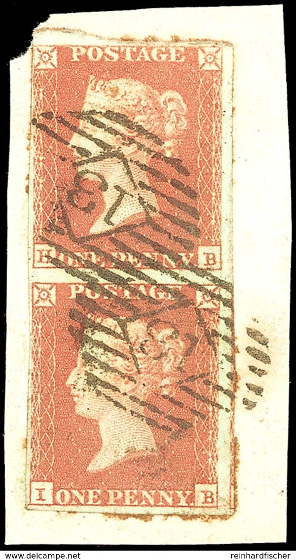 1 P. Rotbraun, Platte 99, Als Senkrechter Paar HB-IB Auf Briefstück Mit Schwarzen Nummernstempel 13, Katalog: 3Ie(2) BS - Other & Unclassified