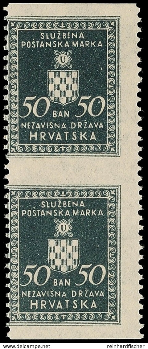 50 B. Senkrechtes Paar, Waager. Ungezähnt, Postfrisch, Fotokurzbefund Zrinjscak BPP, Katalog: 2yUw ** - Croatia