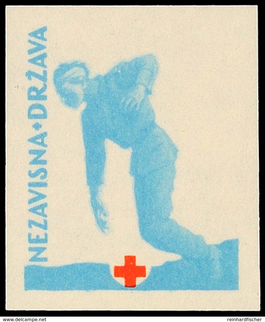 2 K. Rotes Kreuz, Ungezähnter Probedruck Der 1. Druckphase Mit Rotem Kreuz, Postfrisch, Fotobefund Zrinjscak BPP, Katalo - Croatia