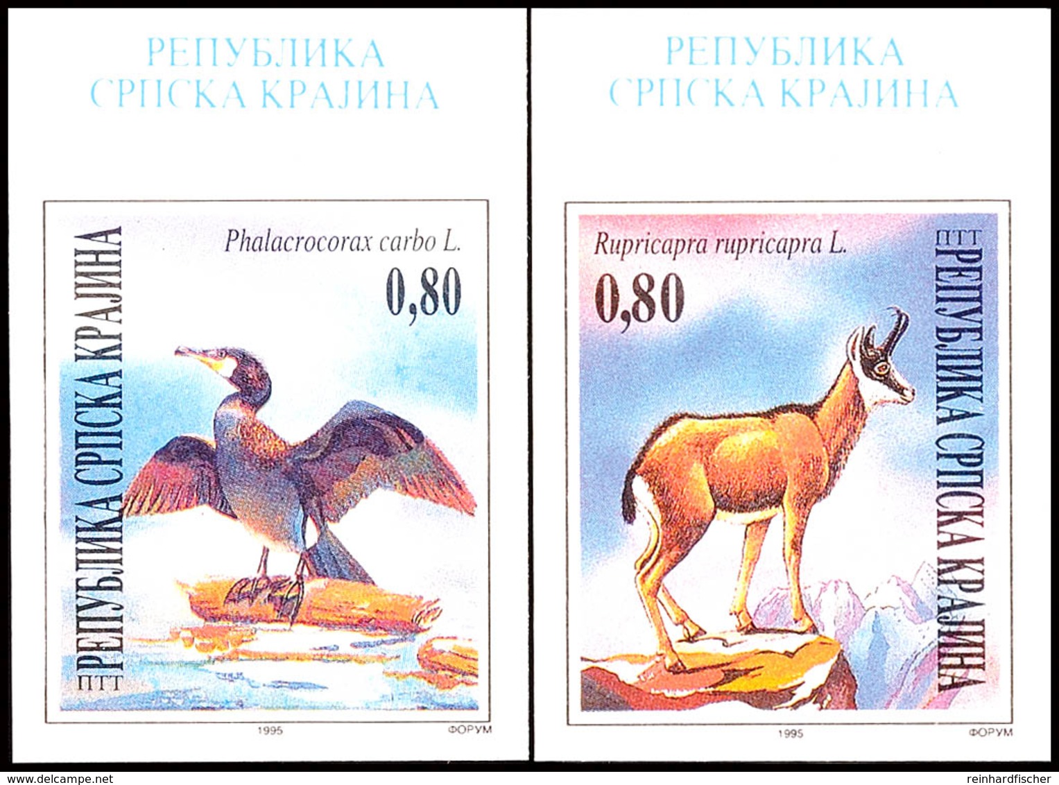 0,80 ND. Geschütze Tiere, Ungezähnt Vom Oberrand, Postfrisch, Katalog: 43/44U ** - Kroatië