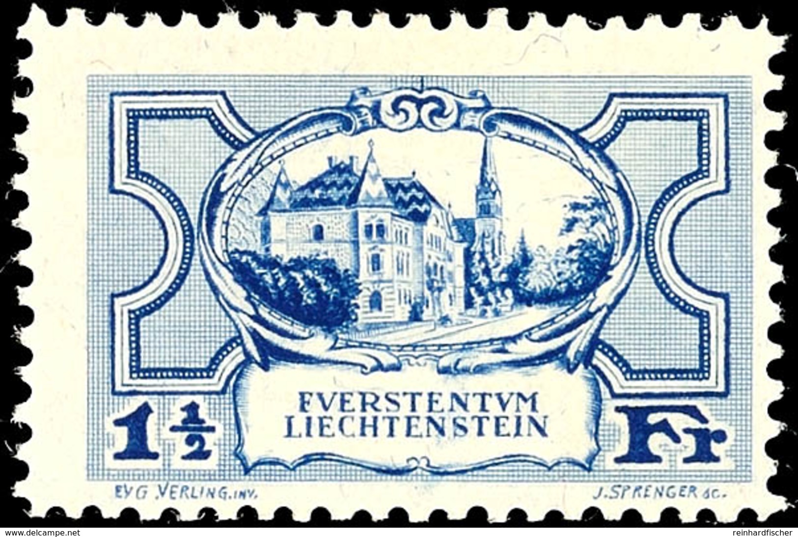 1½ Fr. Weißes Haus Vaduz, Postfrisch, Mi. 340.-, Katalog: 71 ** - Other & Unclassified