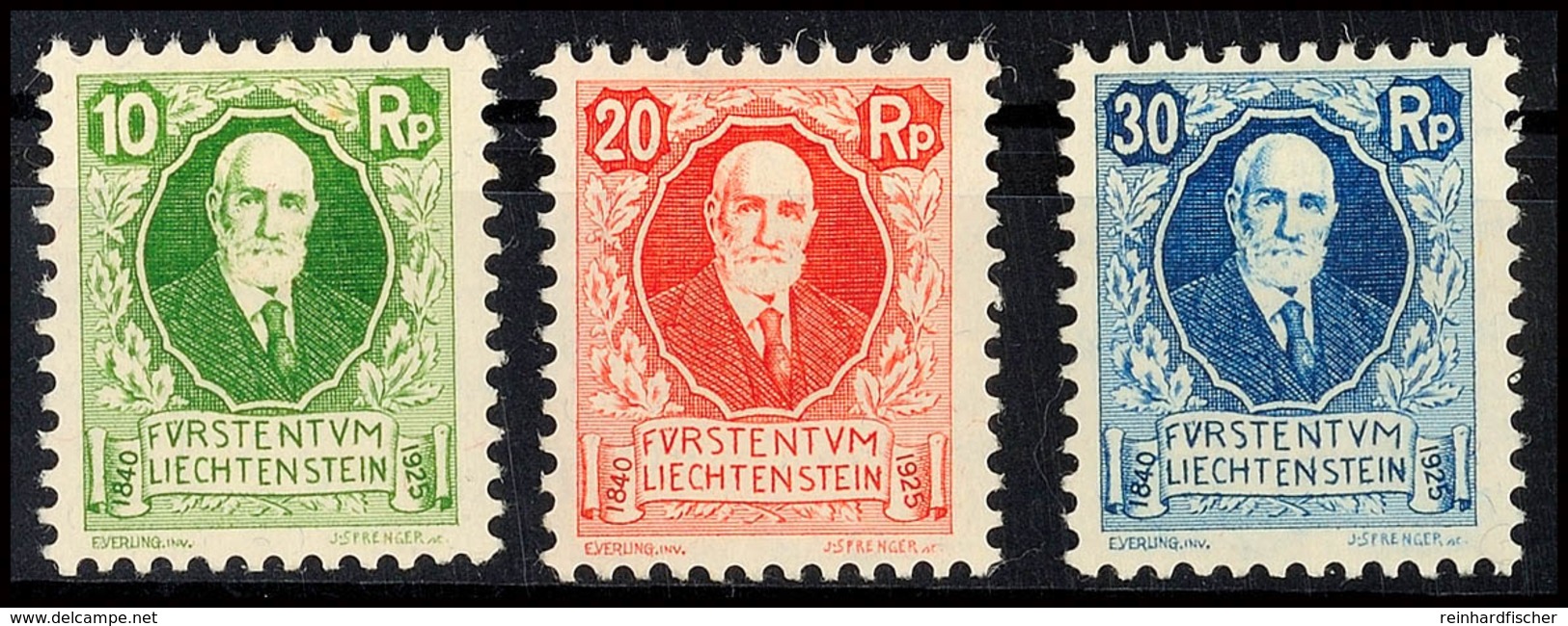 10 Rp. - 30 Rp. Geburtstag Fürst Johann II, Tadellos Ungebraucht, Mi. Für ** 220.-, Katalog: 72/74 * - Other & Unclassified