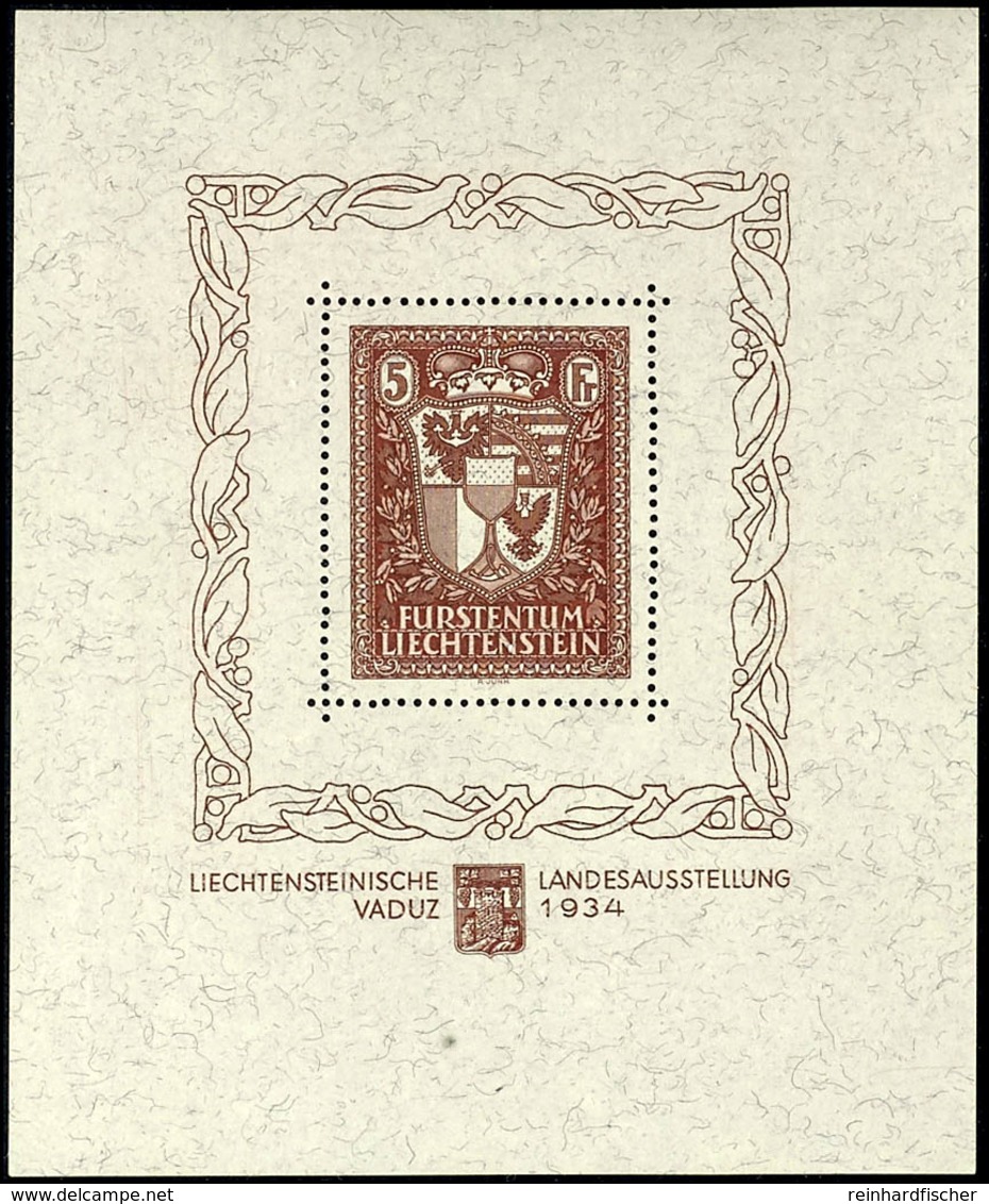 1934, Blockausgabe "Ausstellungsblock Vaduz", Tadellos Postfrisch, Originalformat, Mi. 2.800.-, Katalog: Bl.1 ** - Andere & Zonder Classificatie